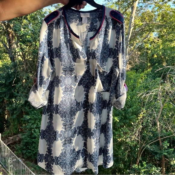 SOFT SURROUNDINGS viscose tunic. Convertible sleeves. Like new condition. - Picture 7 of 13